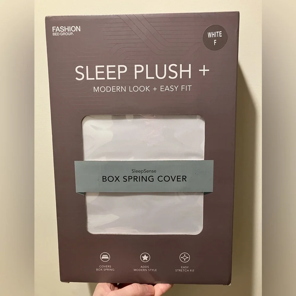 New in Box, boxspring cover, full-size, pure white